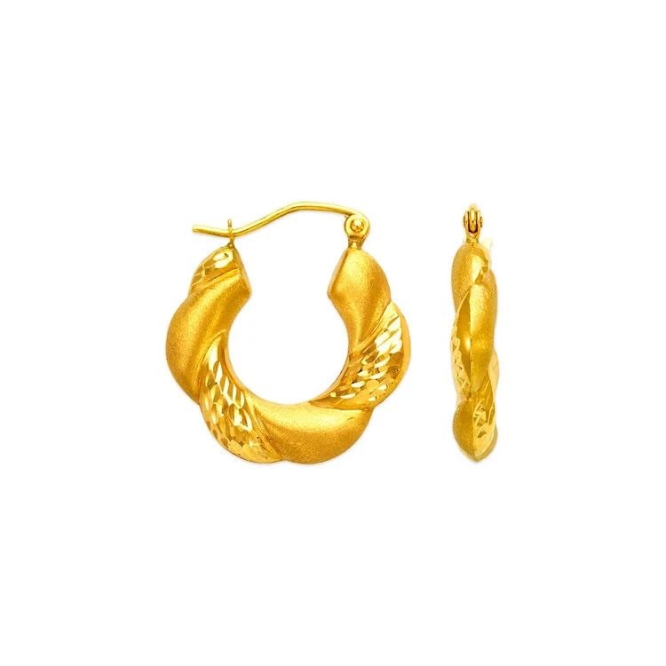 NEW 14K YELLOW GOLD HOLLOW SHRIMP HOOP EARRINGS: NEW 14K YELLOW GOLD HOLLOW SHRIMP HOOP EARRINGS HOLLOW SHRIMP HOOP EARRINGS NEW 14K YELLOW GOLD Width: Approx. 20mm Apx WEIGHT: 1.8g