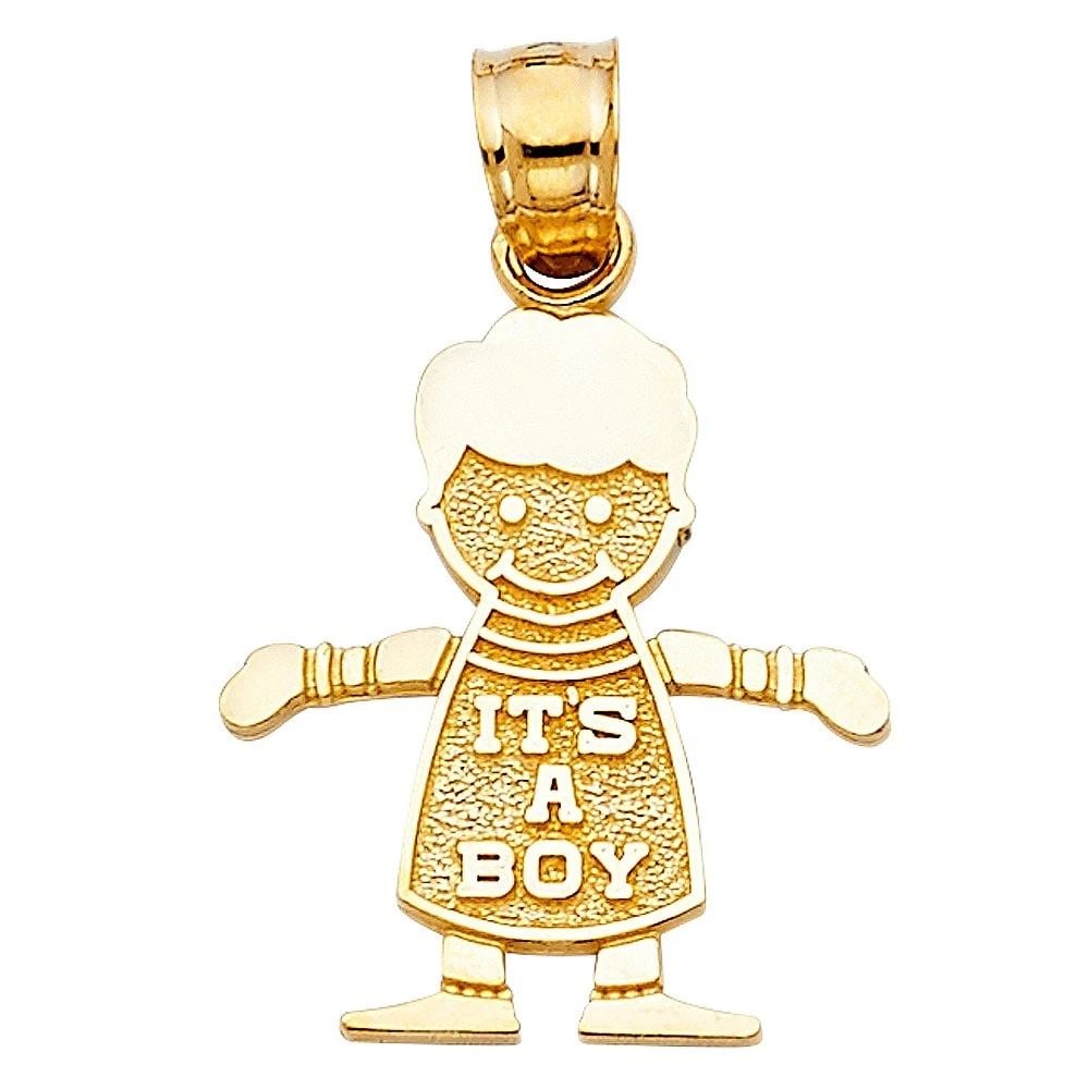 NEW 14K YELLOW GOLD BOY PENDANT (1 of 2)
