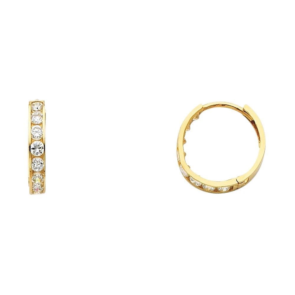 NEW 14K YELLOW GOLD HUGGIES EARRINGS (1 of 2)