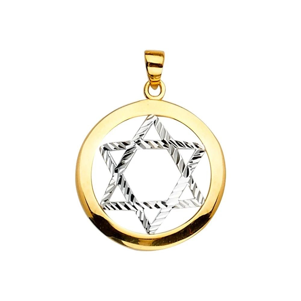 NEW 14K TWO TONE GOLD STAR OF DAVID PENDANT (1 of 2)