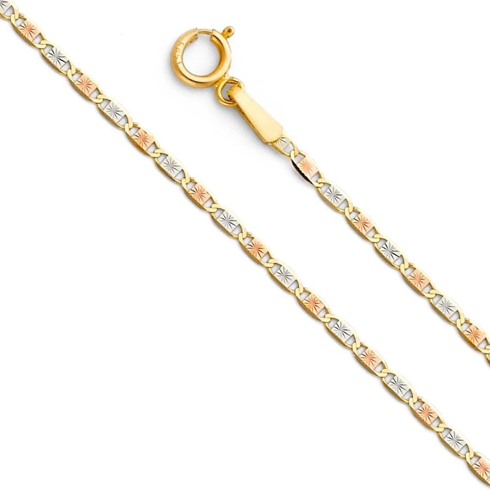 NEW 14K TRI COLOR GOLD 1.5MM VALENTONO CHAIN (1 of 2)