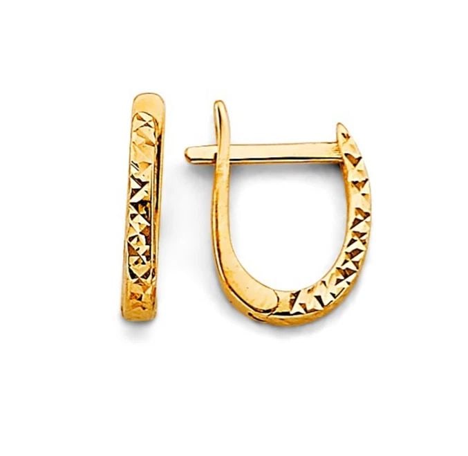 NEW 14K YELLOW GOLD DC HUGGIES EARRINGS (1 of 2)