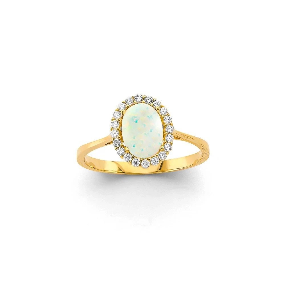 NEW 14K YELLOW GOLD OPAL RING/SET (1 of 2)
