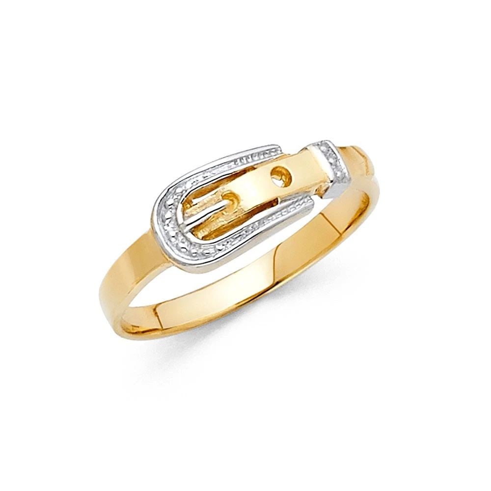 NEW 14K TWO TONE GOLD FANCY RING -SIZE 7: NEW 14K TWO TONE GOLD FANCY RING FANCY RING NEW 14K TWO TONE GOLD WIDTH : 7 mm Average Apx WEIGHT : 1.8g