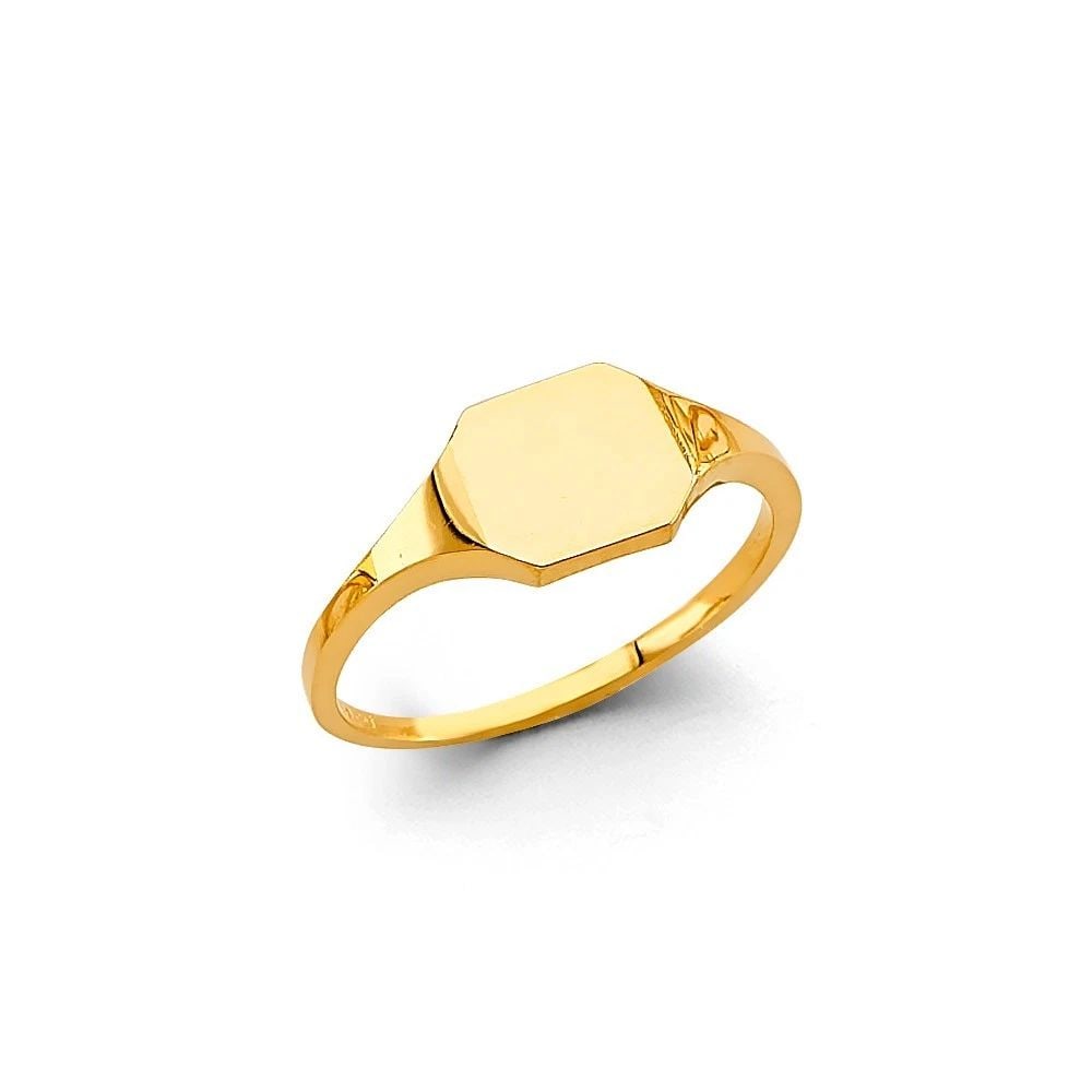 NEW 14K YELLOW GOLD SIGNET RING -SIZE 7: NEW 14K YELLOW GOLD HEART BAND HEART BAND NEW 14K YELLOW GOLD WIDTH : Average Apx WEIGHT : 1.6g