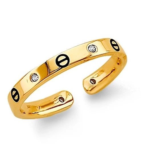 NEW 14K YELLOW GOLD TOE RING (1 of 2)