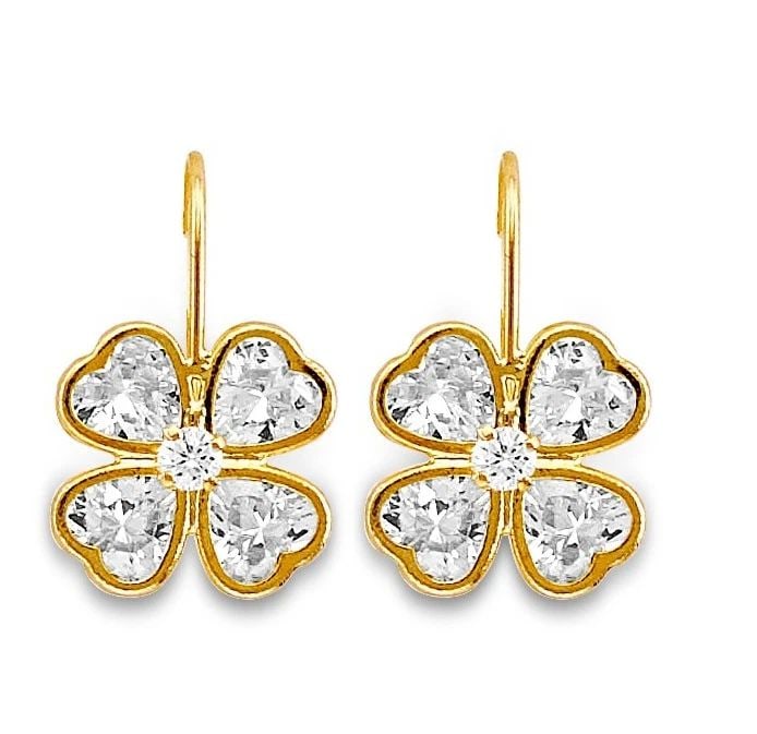 NEW 14K YELLOW GOLD WIRE HOOK STUD EARRINGS (1 of 2)