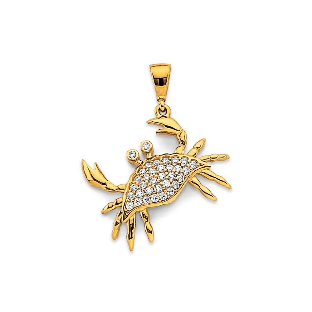 NEW 14K YELLOW GOLD CRAB PENDANT (1 of 2)