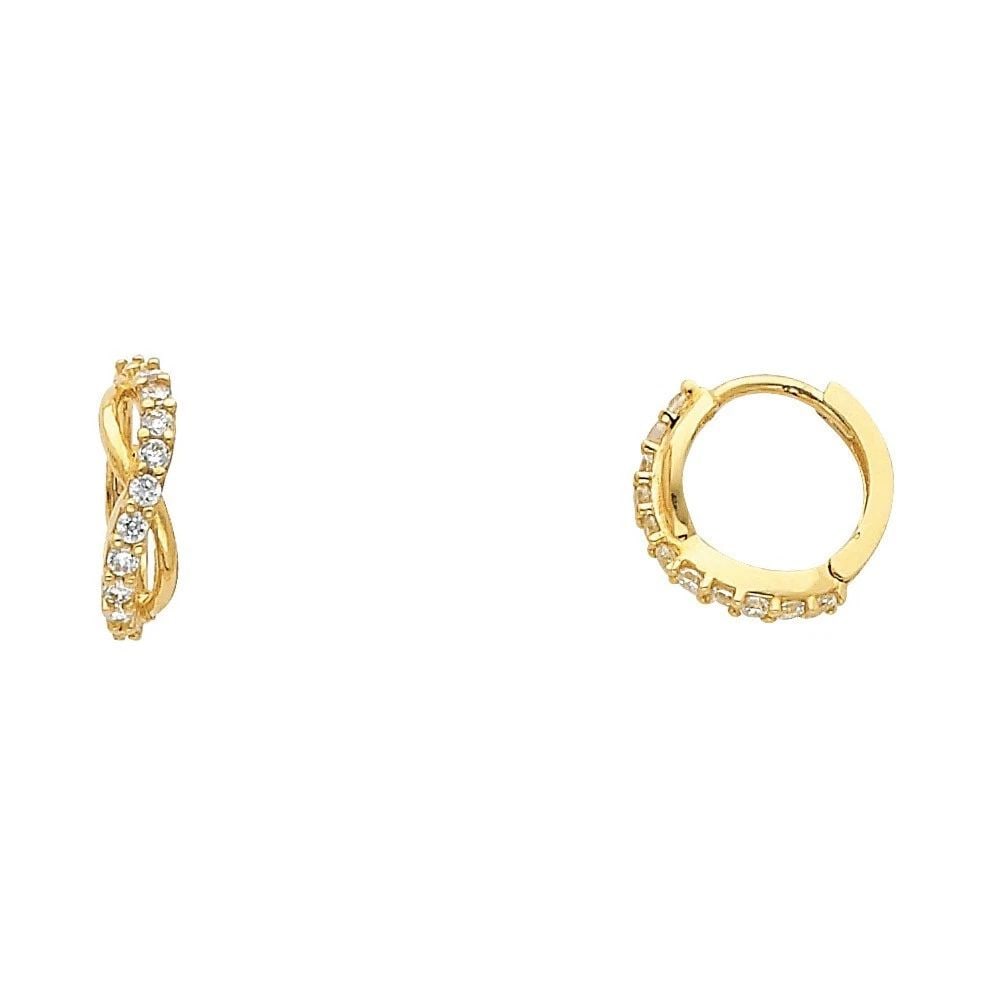 NEW 14K YELLOW GOLD HUGGIES EARRINGS (1 of 2)