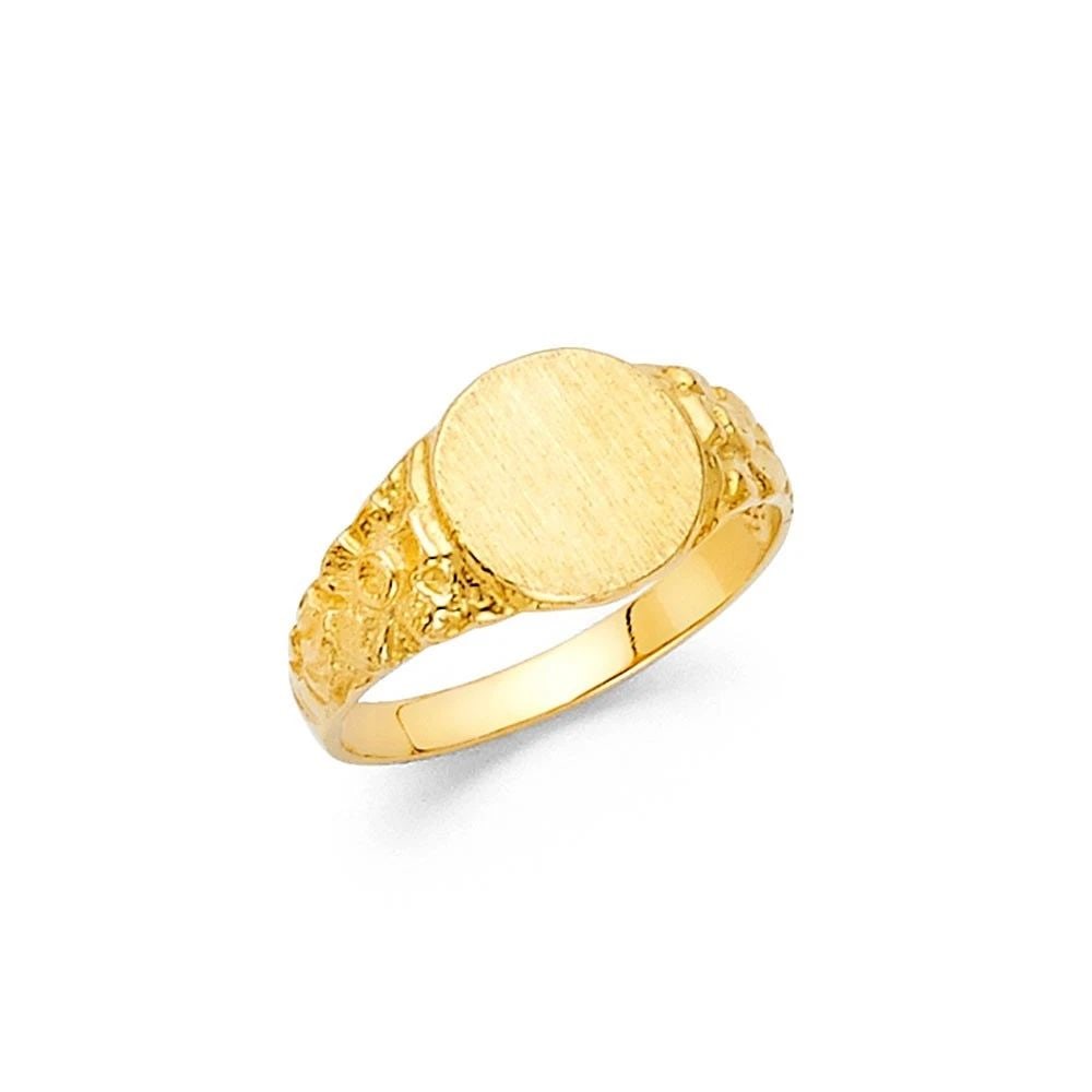 NEW 14K YELLOW GOLD JUNIOR SIGNET RING -SIZE 7 (1 of 2)