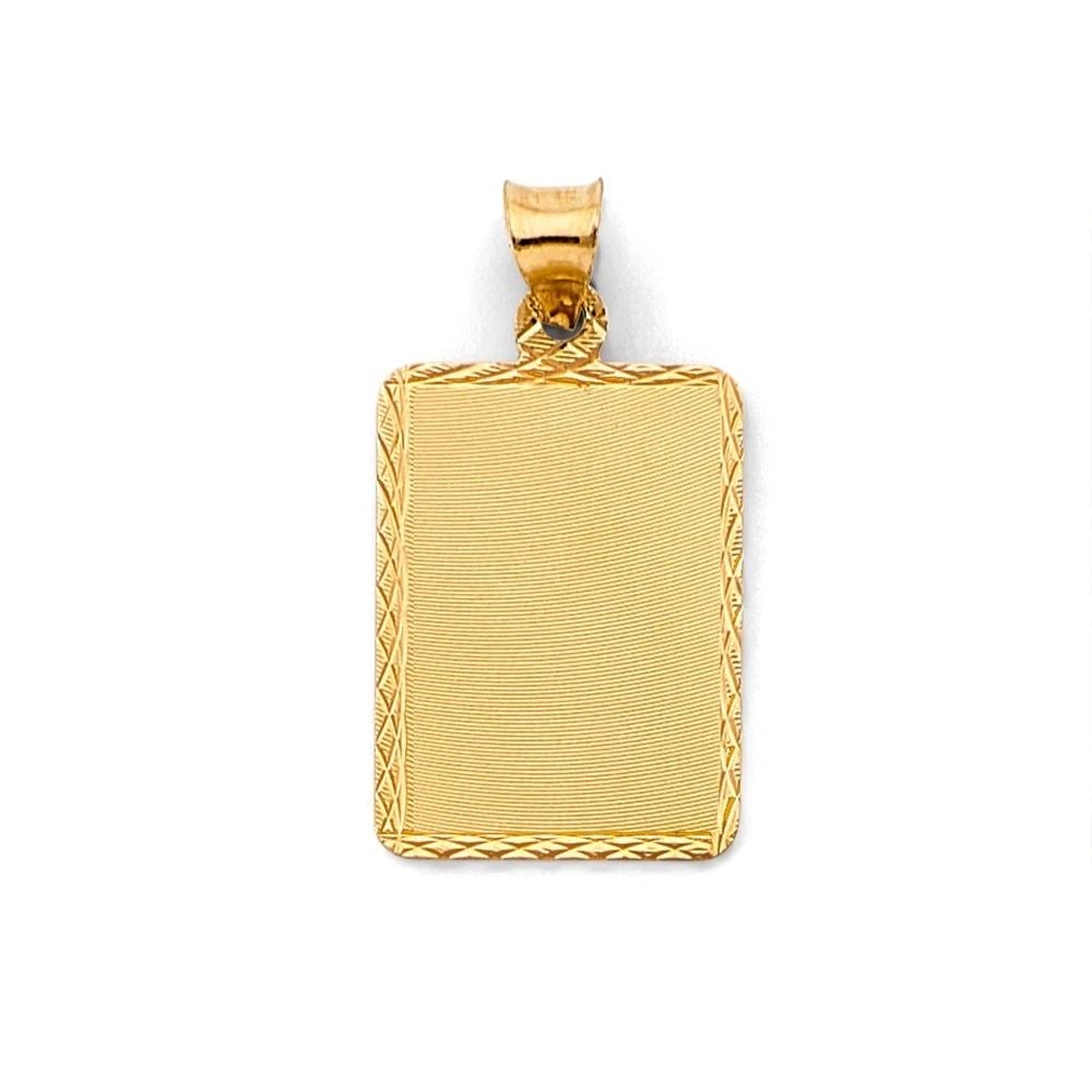 NEW 14K YELLOW GOLD PLAIN STAMP PENDANT (1 of 2)