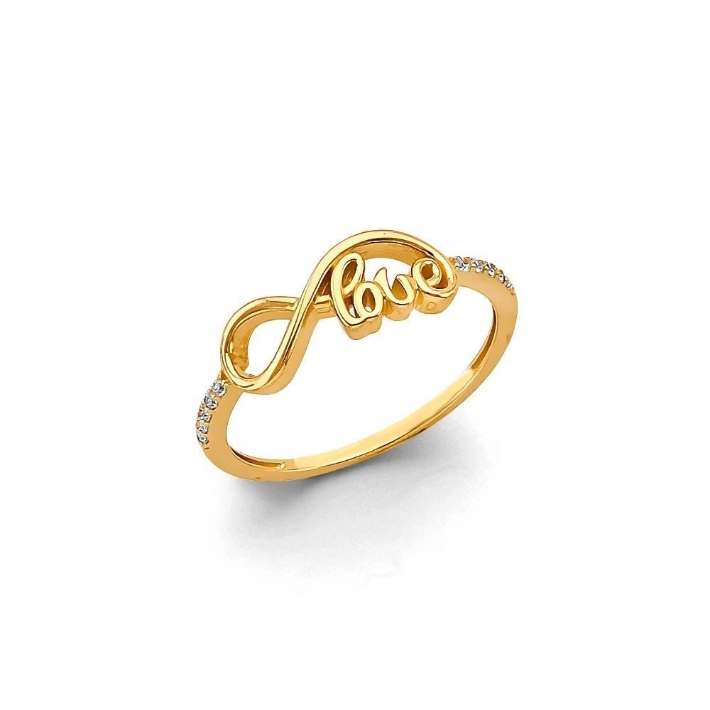 NEW 14K YELLOW GOLD INFINITI/LOVE RING -SIZE 7: NEW 14K YELLOW GOLD INFINITI/LOVE RING INFINITI/LOVE RING NEW 14K YELLOW GOLD WIDTH : Average Apx WEIGHT : 1.7g