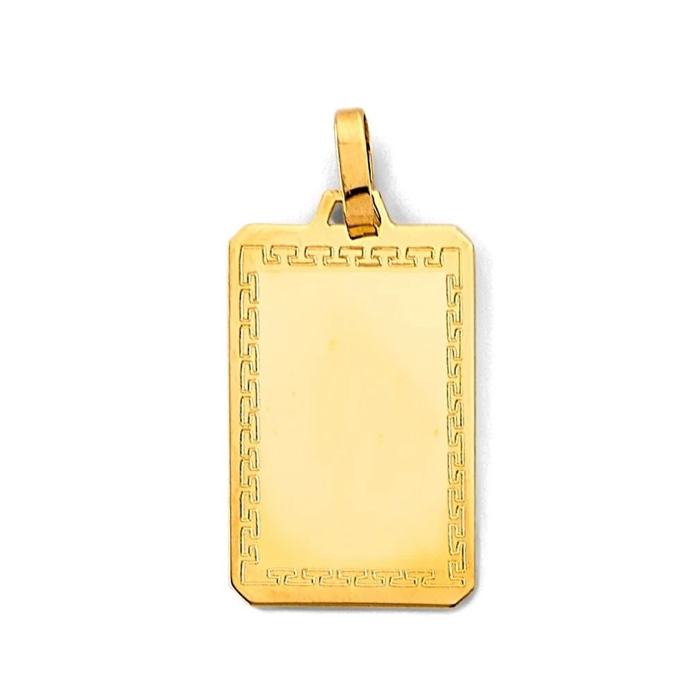 NEW 14K YELLOW GOLD ENGRAVABLE PLAIN PENDANT (1 of 2)