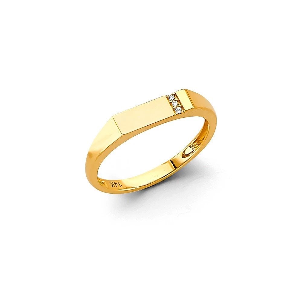 NEW 14K YELLOW GOLD SIGNET RING- SIZE 7: NEW 14K YELLOW GOLD SIGNET RING SIGNET RING NEW 14K YELLOW GOLD WIDTH : Average Apx WEIGHT : 1.6g