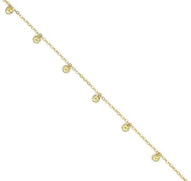 NEW 14K YELLOW GOLD CLASSIC LIGHT ANKLET (1 of 2)