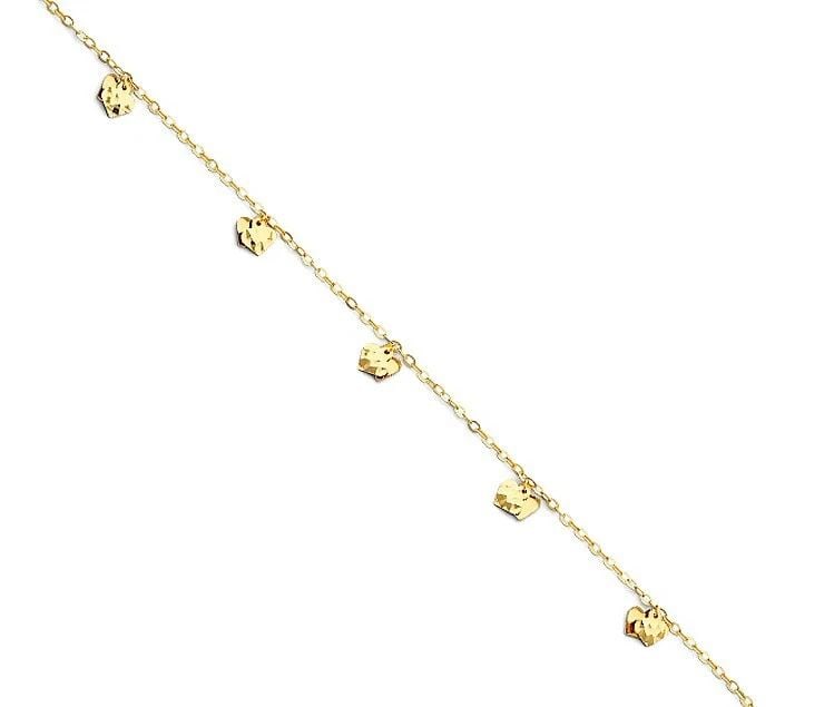 NEW 14K YELLOW GOLD CHARM LIGHT ANKLET (1 of 2)