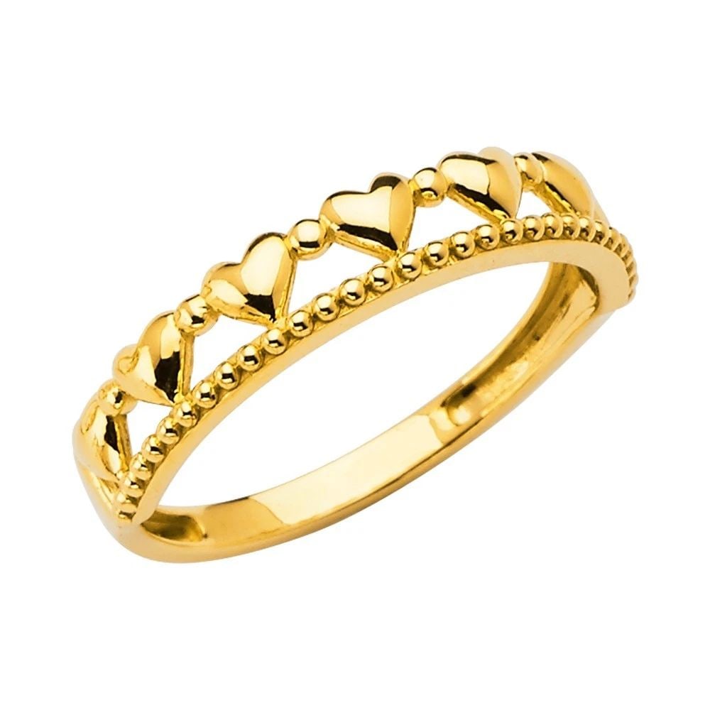 NEW 14K YELLOW GOLD HEART BAND -SIZE 7: NEW 14K YELLOW GOLD HEART BAND HEART BAND NEW 14K YELLOW GOLD WIDTH : Average Apx WEIGHT : 1.6g