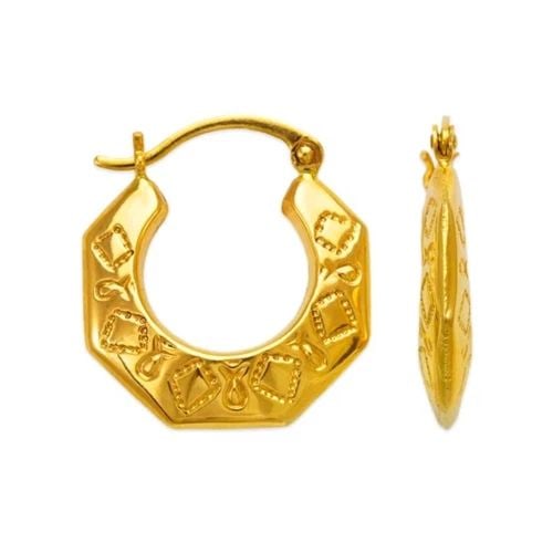 NEW 14K YELLOW GOLD HOLLOW SHRIMP HOOP EARRINGS: NEW 14K YELLOW GOLD HOLLOW SHRIMP HOOP EARRINGS HOLLOW SHRIMP HOOP EARRINGS NEW 14K YELLOW GOLD Width: Approx. 19mm Apx WEIGHT: 1.6g