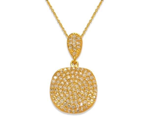 NEW 14K YELLOW GOLD FANCY DISC PENDANT (1 of 2)