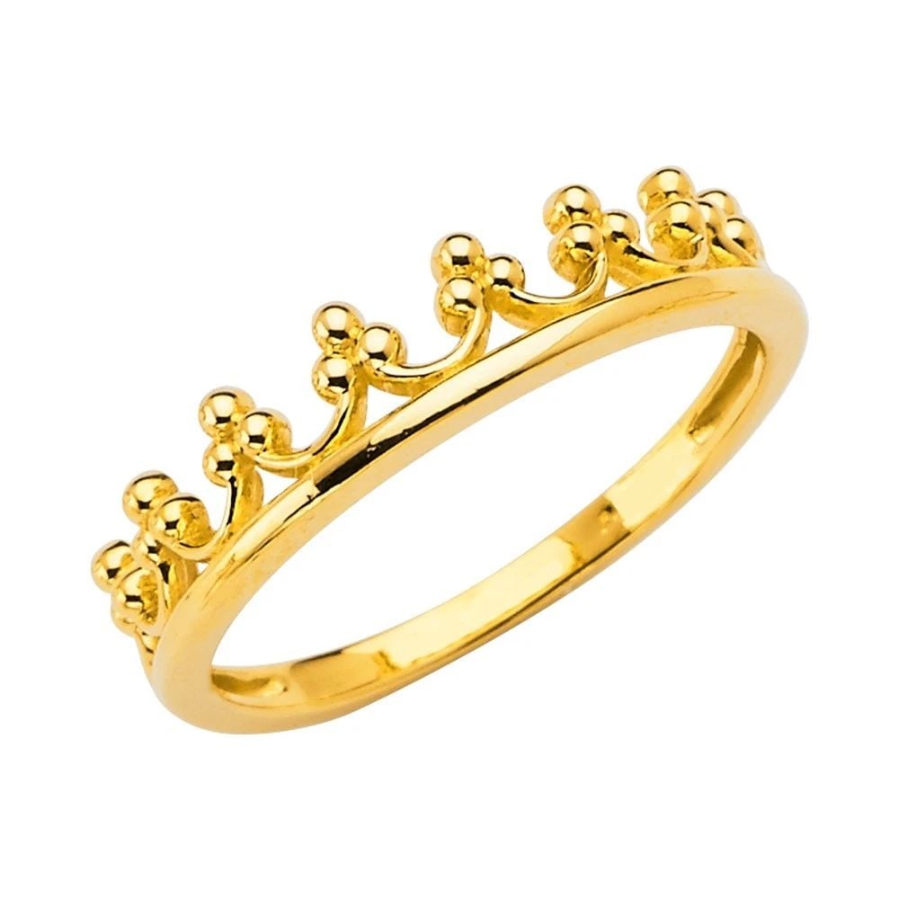 NEW 14K YELLOW GOLD CROWN BAND- SIZE 7 (1 of 2)
