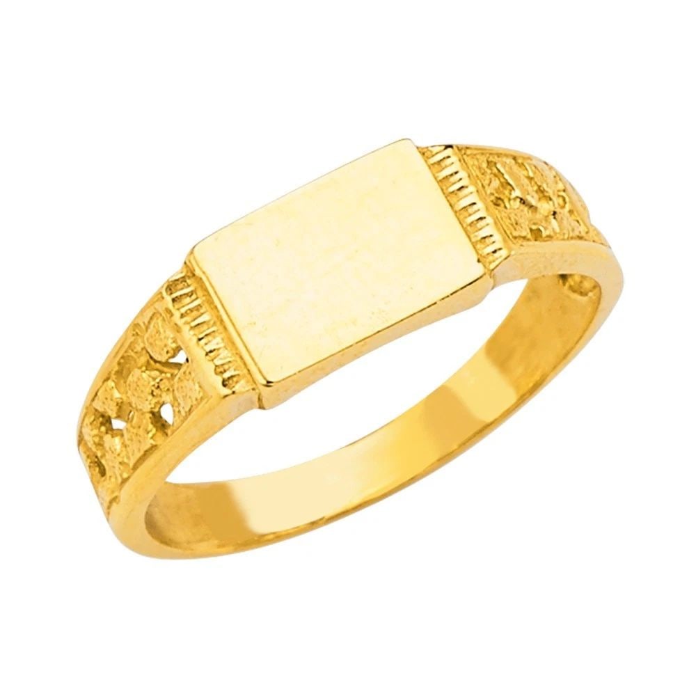 NEW 14K YELLOW GOLD BABY SIGNET RING: NEW 14K YELLOW GOLD BABY SIGNET RING BABY SIGNET RING NEW 14K YELLOW GOLD WIDTH : Average Apx WEIGHT : 1.6g