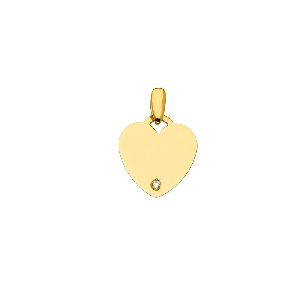 NEW 14K YELLOW GOLD ENGRAVABLE HEART PENDANT (1 of 2)