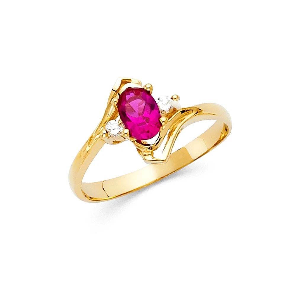 NEW 14K YELLOW GOLD LADIES RING -SIZE 7 (1 of 2)