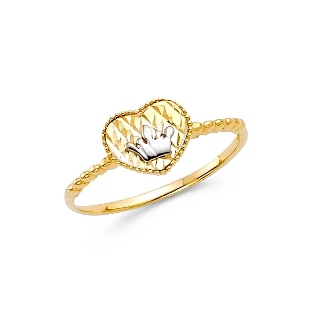 NEW 14K TWO TONE GOLD FANCY RING- SIZE 7: NEW 14K TWO TONE GOLD FANCY RING FANCY RING NEW 14K TWO TONE GOLD WIDTH : 8 mm Average Apx WEIGHT : 1.6g