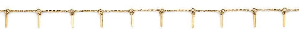 NEW 14K YELLOW GOLD BAR CHARM LIGHT ANKLET (9+1) (1 of 2)