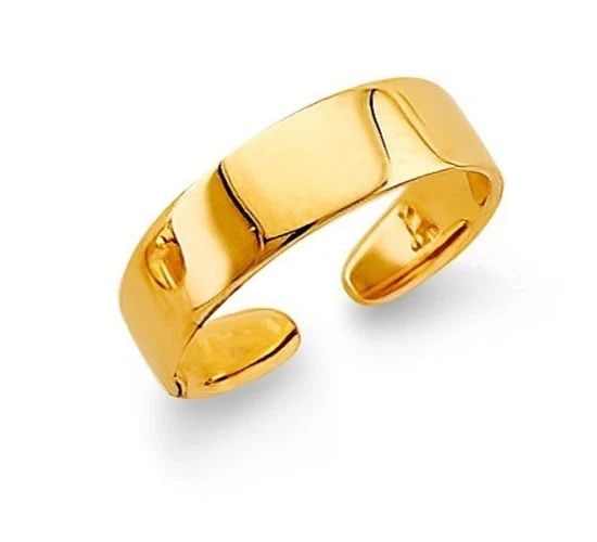 NEW 14K YELLOW GOLD PLAIN TOE RING (1 of 2)