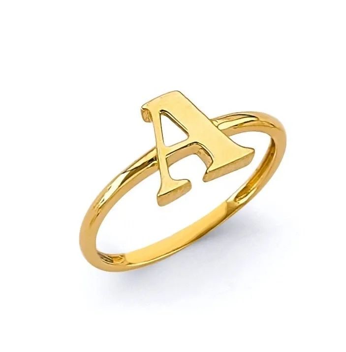 NEW 14K YELLOW GOLD POLISH INITIAL RING-SIZE 7: NEW 14K YELLOW GOLD POLISH INITIAL RING POLISH INITIAL RING NEW 14K YELLOW GOLD WIDTH : WEIGHT : 1.5g
