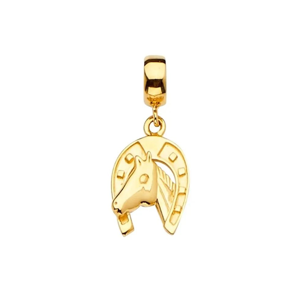 NEW 14K YELLOW GOLD HORSE SHOE CHARM FOR MIX&MATCH BRACELET (1 of 2)