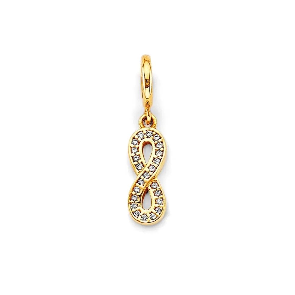 NEW 14K TWO TONE GOLD INFINITY CHARM FOR MIX&MATCH BRACELET (1 of 2)