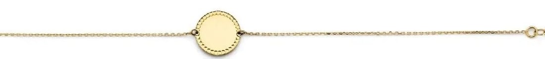 NEW 14K YELLOW GOLD DC ENGRAVABLE ROUND PENDANT BRACELET (1 of 2)