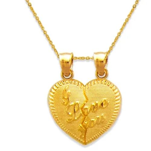 NEW 14K YELLOW GOLD I LOVE YOU HEART PENDANT (1 of 2)