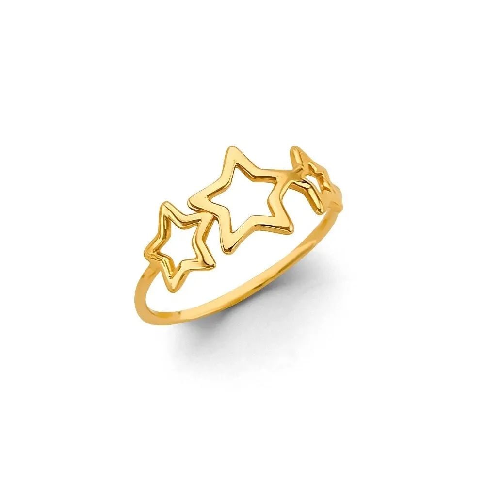 NEW 14K YELLOW GOLD STAR RING -SIZE 7 (1 of 2)