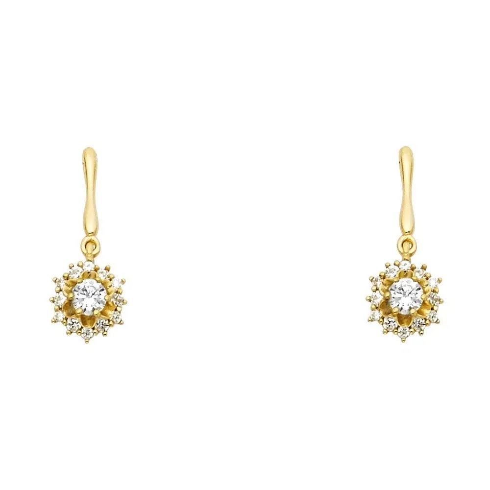 NEW 14K YELLOW GOLD DANGLE STUD EARRINGS WITH SCREW BACK: NEW 14K YELLOW GOLD DANGLE STUD EARRINGS WITH SCREW BACK DANGLE STUD EARRINGS WITH SCREW BACK NEW 14K YELLOW GOLD