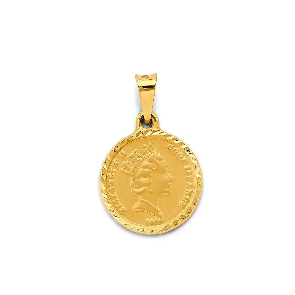 NEW 14K YELLOW GOLD QUEEN ELIZABETH PENDANT/SET (1 of 2)