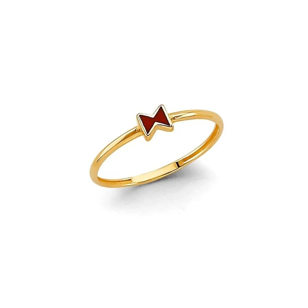 NEW 14K YELLOW GOLD ENAMEL RIBBON STACKABLE RING: NEW 14K YELLOW GOLD ENAMEL RIBBON STACKABLE RING ENAMEL RIBBON STACKABLE RING NEW 14K YELLOW GOLD WIDTH : WEIGHT : 0.7g