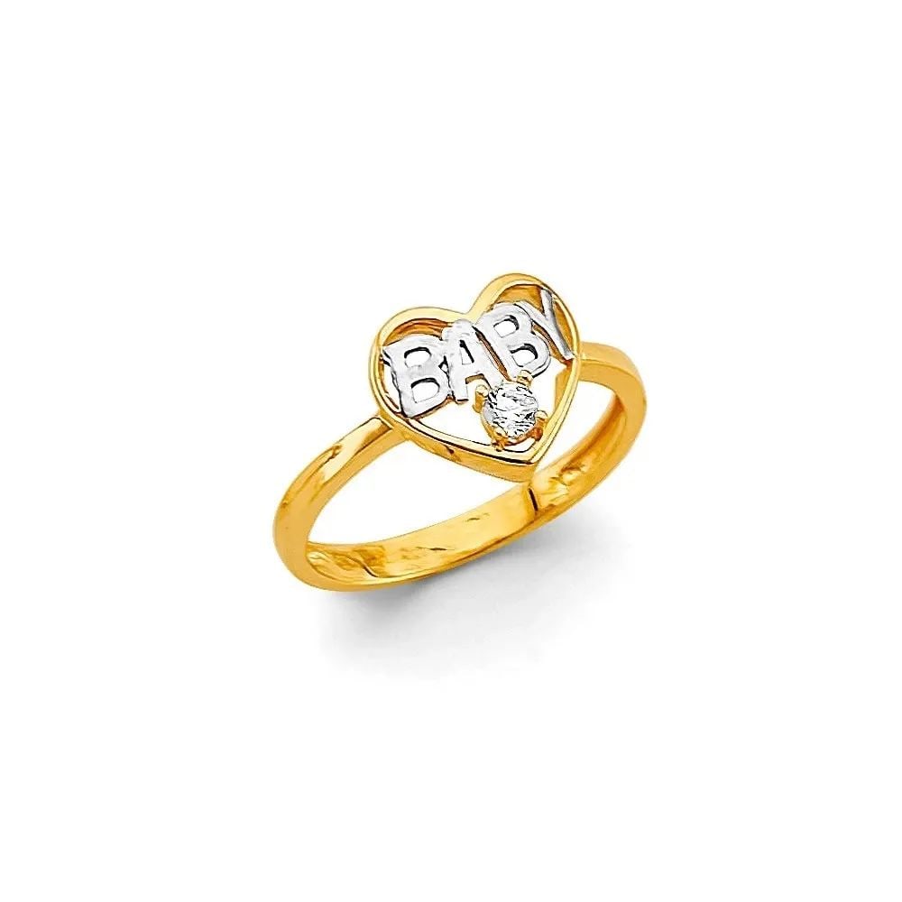 NEW 14K TWO TONE GOLD BABIES RING (1 of 2)
