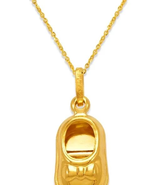 NEW 14K YELLOW GOLD BABY SHOE CHARM PENDANT (1 of 2)