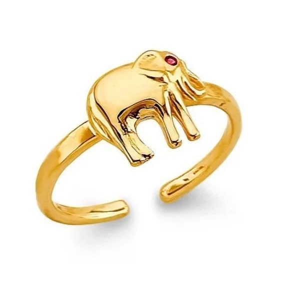 NEW 14K YELLOW GOLD ELEPHANT TOE RING (1 of 2)