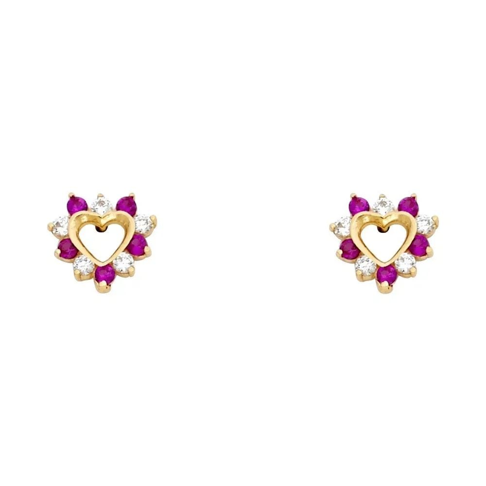 NEW 14K YELLOW GOLD HEART STUD EARRINGS WITH SCREW BACK: NEW 14K YELLOW GOLD HEART STUD EARRINGS WITH SCREW BACK HEART STUD EARRINGS WITH SCREW BACK NEW 14K YELLOW GOLD