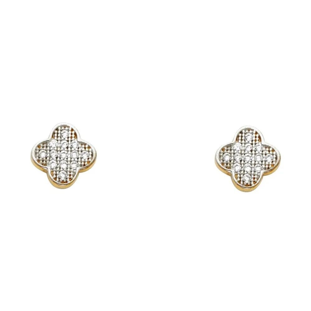 NEW 14K TWO TONE GOLD EARRINGS (1 of 2)