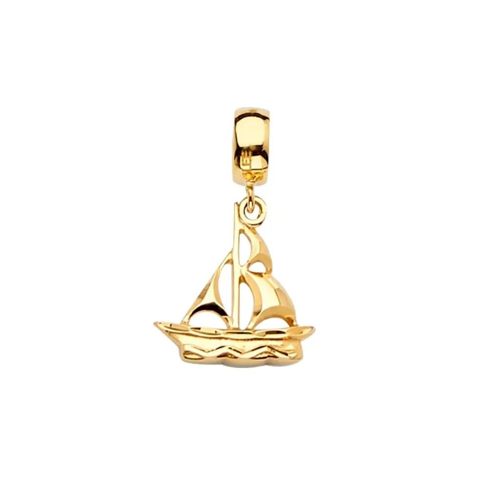 NEW 14K YELLOW GOLD BOAT CHARM FOR MIX&MATCH BRACELET (1 of 2)