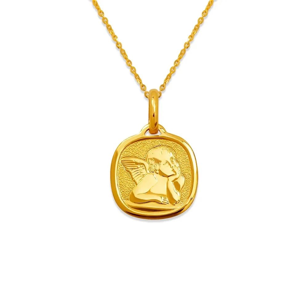 NEW 14K YELLOW GOLD 16MM ANGEL PENDANT (1 of 2)