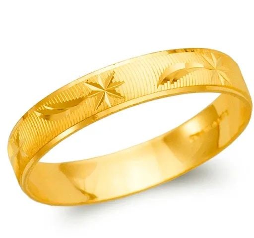 NEW 14K YELLOW GOLD SHOOTING STAR STAMPING WEDDING BAND: NEW 14K YELLOW GOLD SHOOTING STAR STAMPING WEDDING BAND SHOOTING STAR STAMPING WEDDING BAND NEW 14K YELLOW GOLD SIZE Apx: 4mm WEIGHT: 1.4g