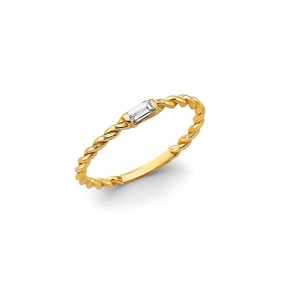 NEW 14K YELLOW GOLD STACKABLE RING - 2