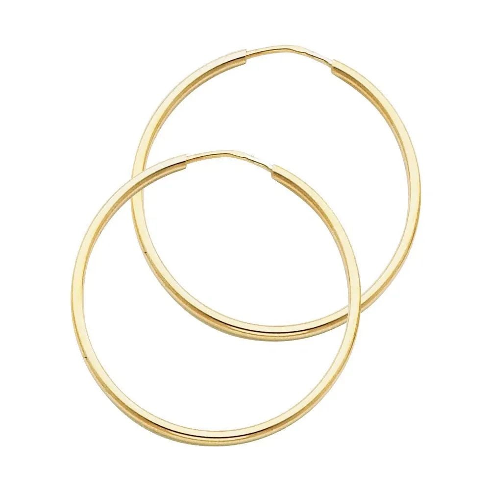 NEW 14K YELLOW GOLD 1.5MM ROUND TUBE POLISHED ENDLESS HOOP EARRINGS (30MM): NEW 14K YELLOW GOLD 1.5MM ROUND TUBE POLISHED ENDLESS HOOP EARRINGS (30MM) 1.5MM ROUND TUBE POLISHED ENDLESS HOOP EARRINGS (30MM) NEW 14K YELLOW GOLD HEIGHT - 25 mm WIDTH - 25 mm Apx WEIGHT - 1 g