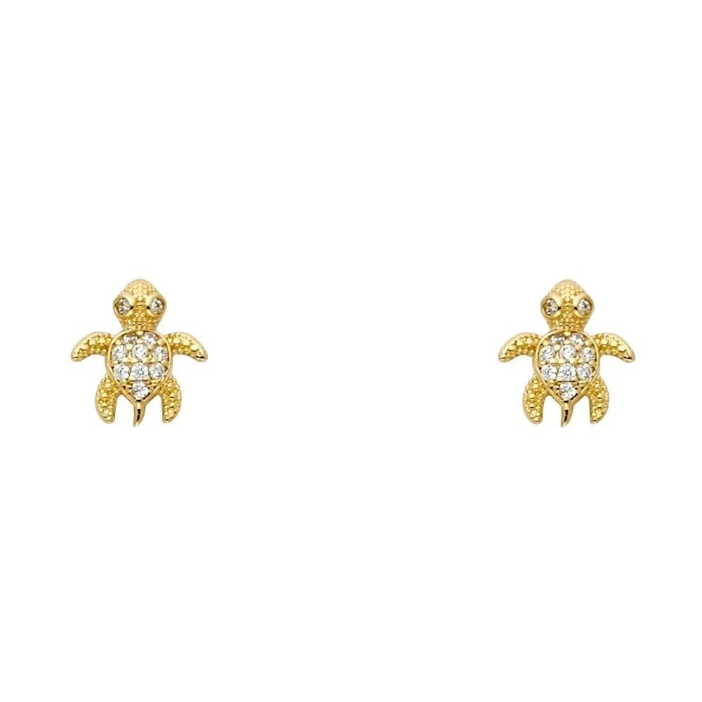NEW 14K YELLOW GOLD TURTLE STUD EARRINGS WITH SCREW BACK: NEW 14K YELLOW GOLD TURTLE STUD EARRINGS WITH SCREW BACK TURTLE STUD EARRINGS WITH SCREW BACK NEW 14K YELLOW GOLD